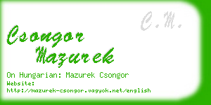 csongor mazurek business card